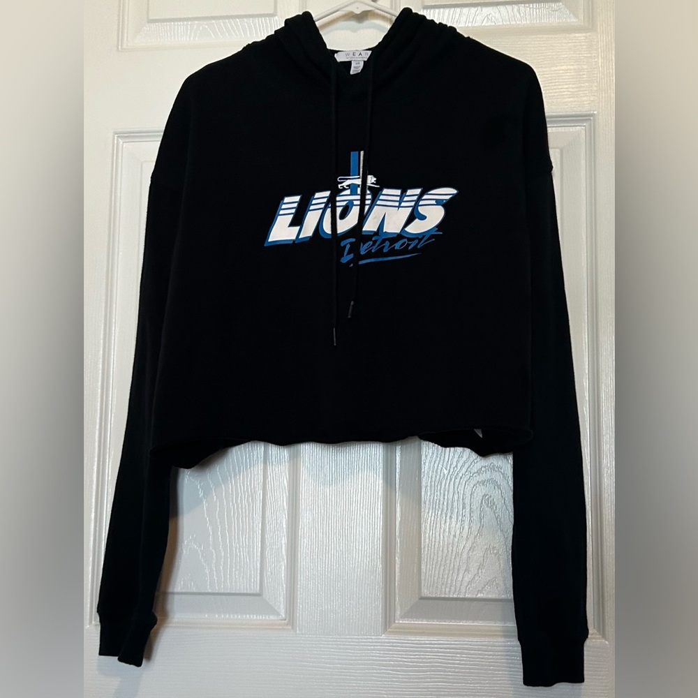 WEAR by Erin Andrews Detroit Lions Cropped Hoodie